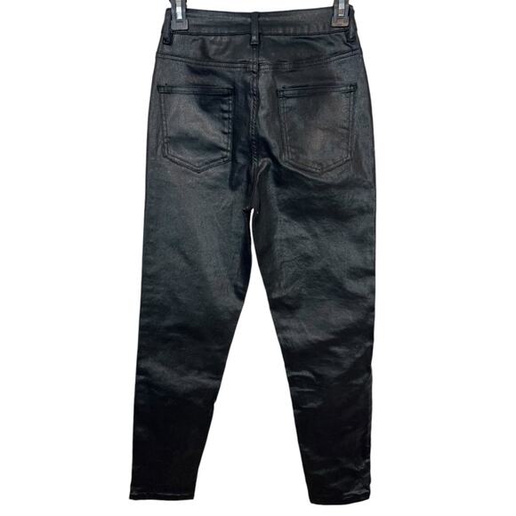 ASOS Denim High Waist Coated Leather Look Skinny Leg Jeans, Size 26 NWT - Picture 5 of 14